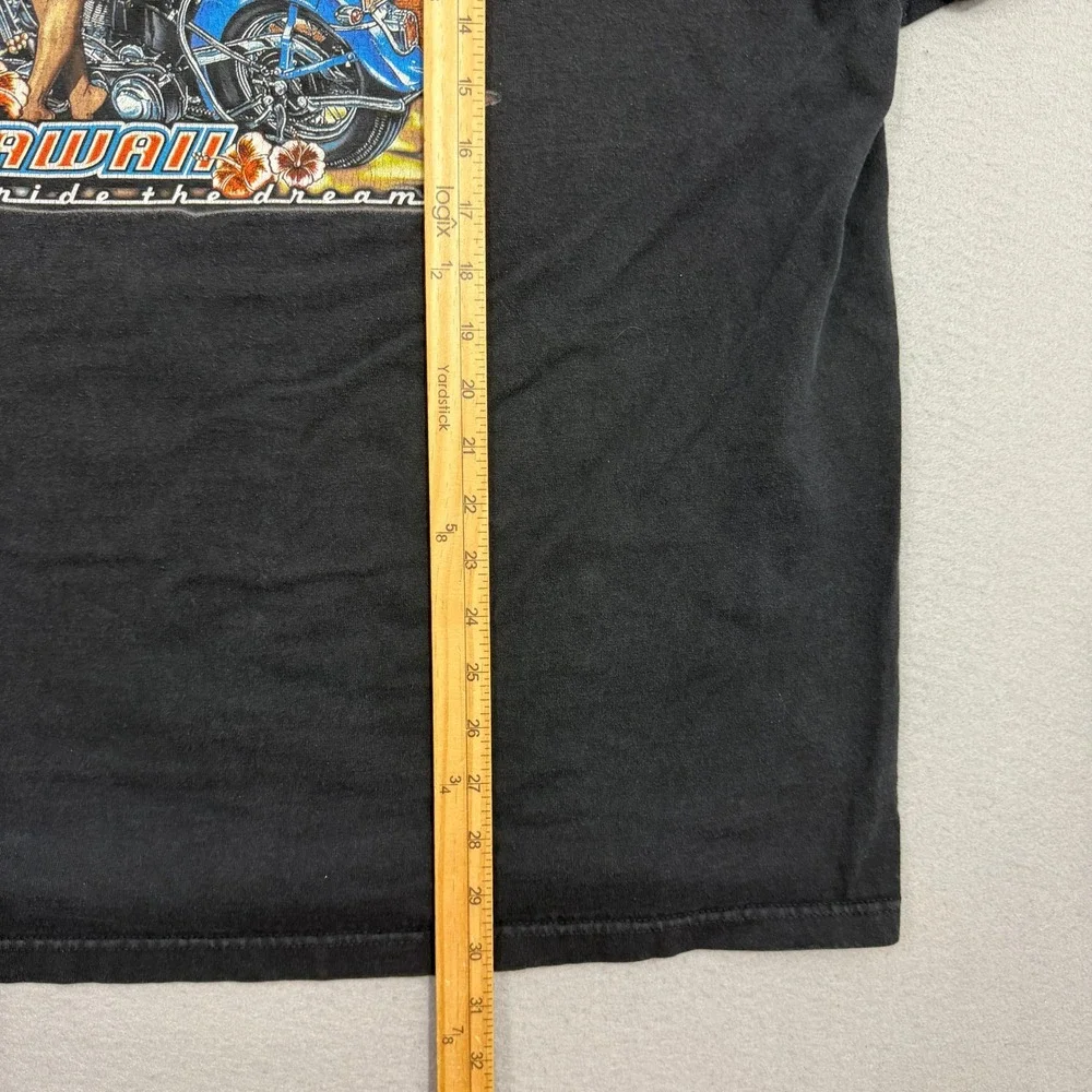 Vintage Harley-Davidson Shirt 2X Black Hawaii Tiki Hula Girl Ride The Dream 90s